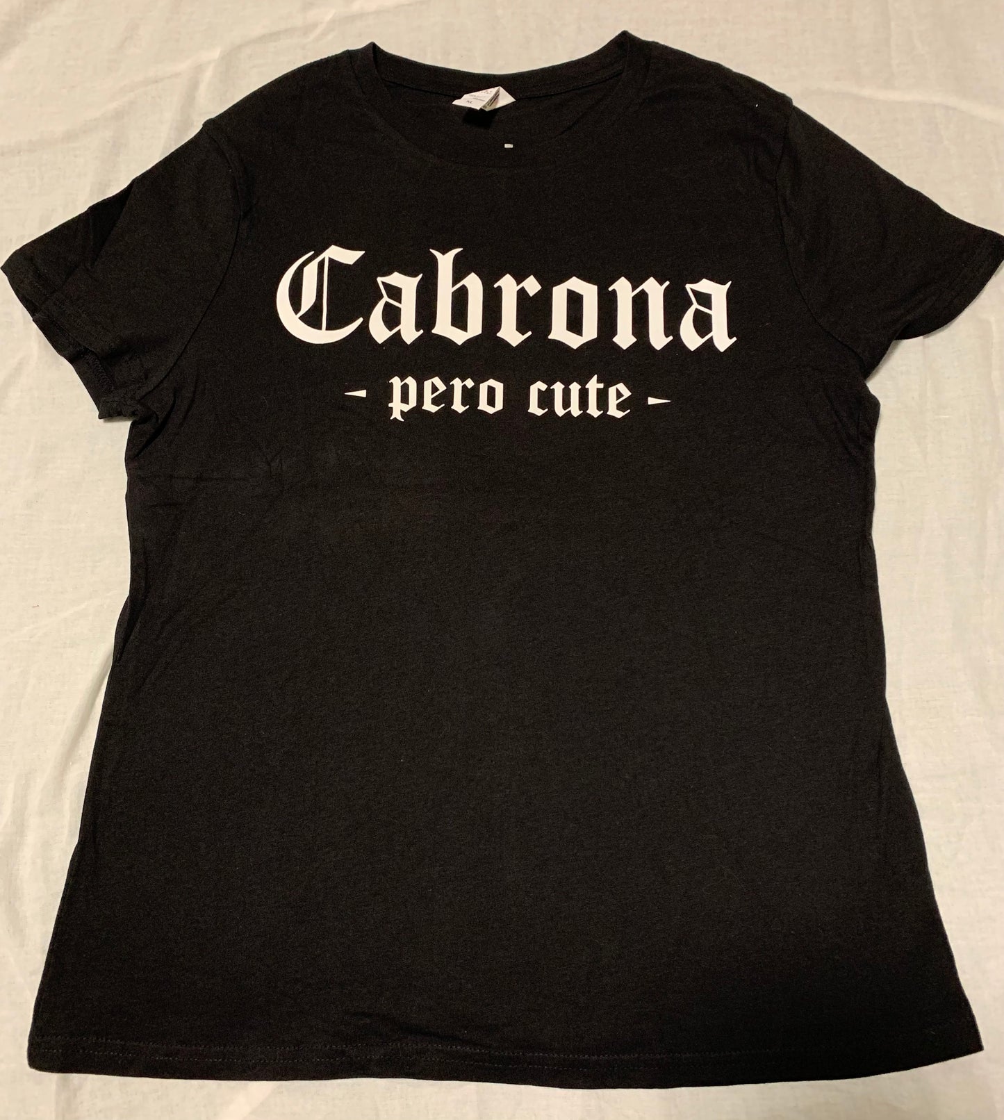 Woman's New Nostalgic "Cabrona Pero Cute" Funny Short Sleeve Slim Fit T-Shirt