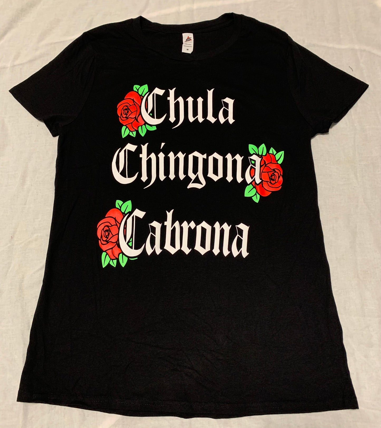 Woman's New Nostalgic "Chula Chingona Cabrona" Funny Print T-Shirt