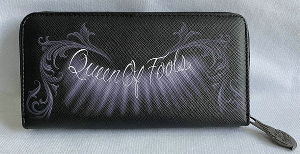 QUEEN OF FOOLS - WOMENS ZIPPERED WALLET - DGA - ANGLES