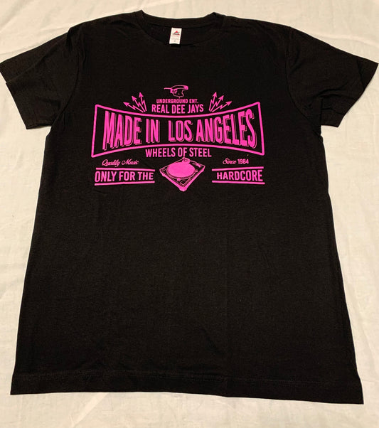 Woman's New Nostalgic "Made In L.A." Pink Funny T-Shirt