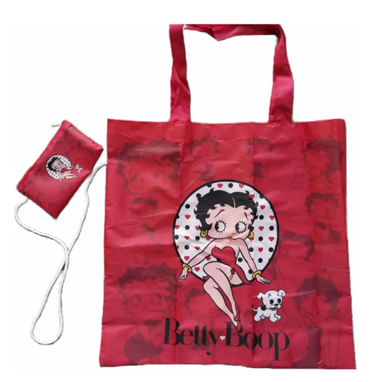 Betty Boop Tote Bag with Pouch Red