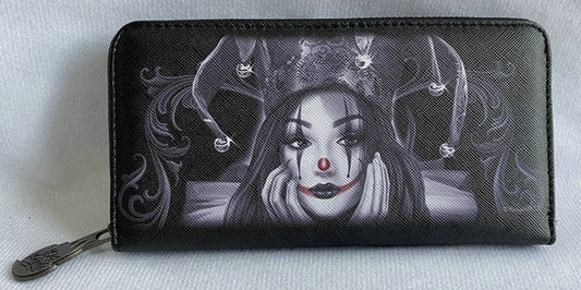 QUEEN OF FOOLS - WOMENS ZIPPERED WALLET - DGA - ANGLES