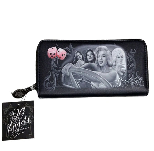 Bombshells - WOMENS ZIPPERED WALLET - DGA - ANGELS